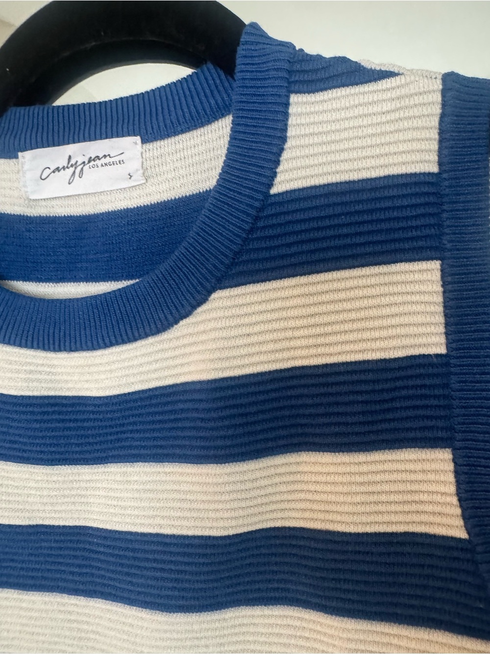 Striped Ribbed Cropped Tank - Picture 2 of 2